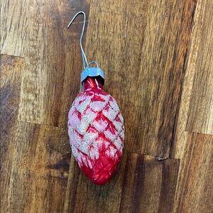 Vintage Mercury Glass Red Pinecone Holiday Ornament